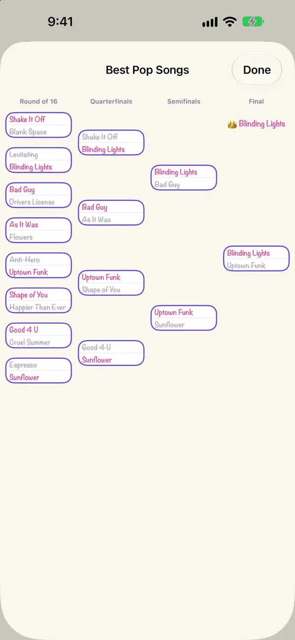 A filled-in bracket