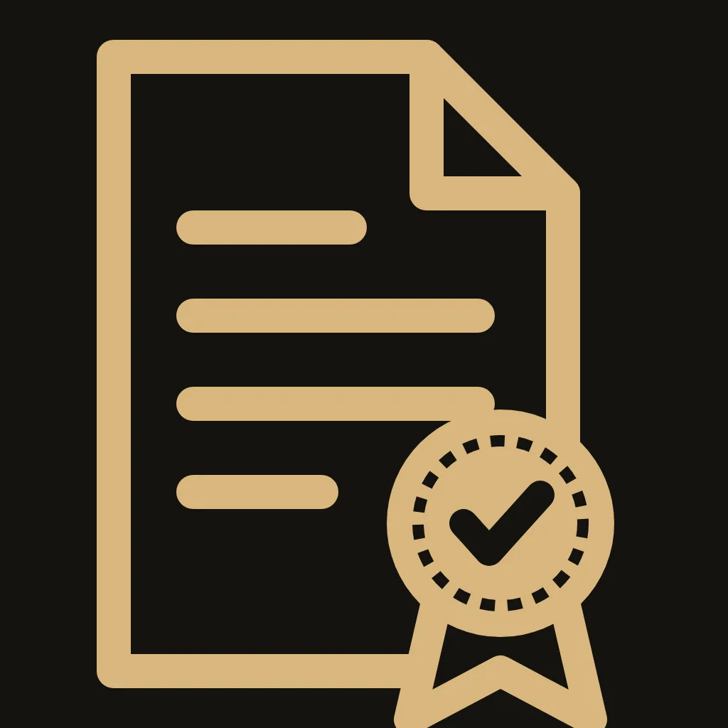 Patent icon, a document with a ribbon seal